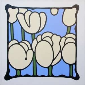  Ivory Tulips, Original Painting, Home Decor Artwork 