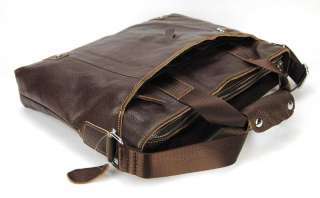   Leather Briefcase Tote Luggage Handbag Laptop Deffel Bag Brown 17166 N