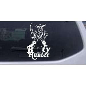 8in X 5.1in White    Pirate Booty Hunter Funny Car Window Wall Laptop 