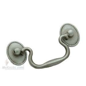 Classic brass 3 (76mm) bail pull and rosettes in weathered antique ni