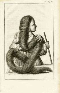 ANTIQUE PRINTS, BEAR HUNTING,LONG HAIR, POLAND,1733  