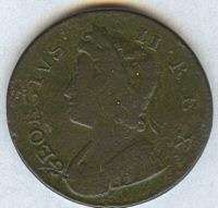 1738 Great Britain Half Penny Fine  