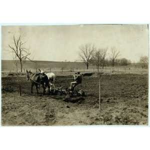  Photo One of the boys disking the ground on the farm 