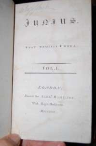 LETTERS OF JUNIUS 2VOL 1792 BINDING  