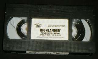 HIGHLANDER ADVENTURE BEGINS Animated Movie   1996 VHS  