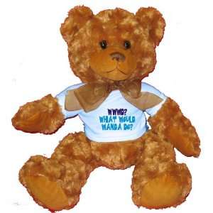  WWWD? What would Wanda do? Plush Teddy Bear with BLUE T 