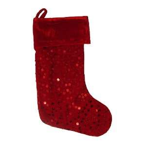  17 Dazzling Red Sequined Mosaic Christmas Stocking