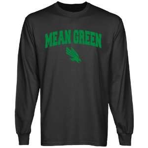  North Texas Mean Green Charcoal Logo Arch Long Sleeve T 