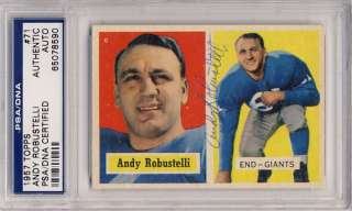 PSA/DNA SLABBED AUTO ANDY ROBUSTELLI 1957 TOPPS *90  