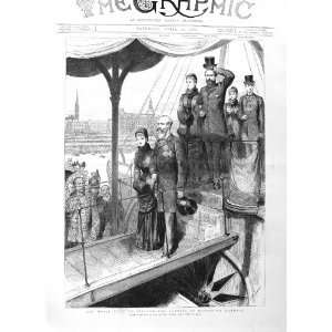  1885 ROYAL VISIT IRELAND SHIP KINGSTOWN HARBOUR ART