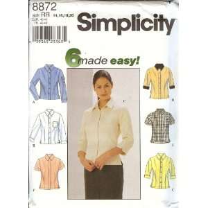  Simplicity 6 Made Easy 8872 Blouses Arts, Crafts & Sewing