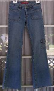 YMI Low Rise Flare Leg Stretch Denim Blue Jeans Size 2  