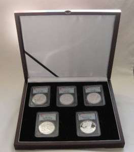 2011 25th Anniversary Silver Eagle 5 Coin Set PCGS PR70/69 MS70/69 