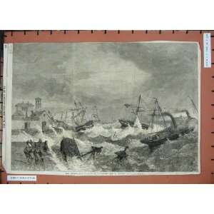  Ship Wrecks Kingstown Bay Dublin Ireland 1861 Fine Art 
