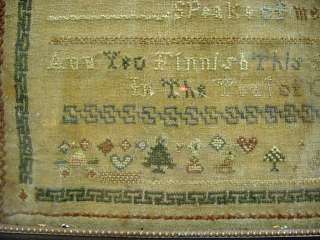   Dated May 7th 1794 Alphabet Embroidery Sampler ANN YEO Framed  