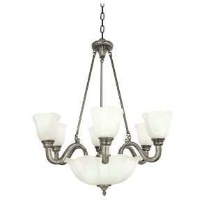 Yosemite Home Decor 92130 6+3SN Mahogany 9 Light Chandelier, Frosted 