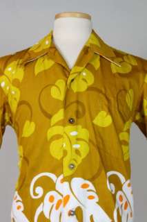 Vtg 50s Hookano Brand Hawaiian Cotton Shirt M Hawaii  