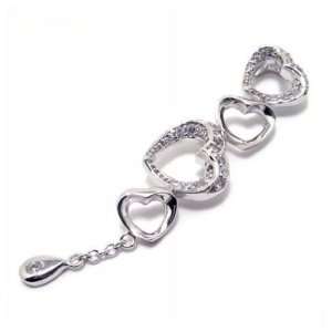   Hearts 925 Silver Plated Necklace Jewelry Pendant 