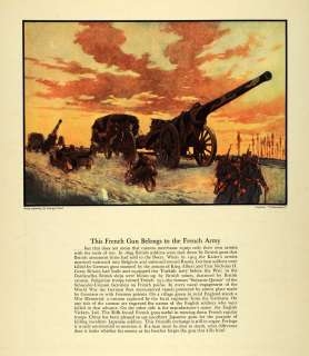 1934 Print French Gun Army Cannon Kaiser British Military War Georges 