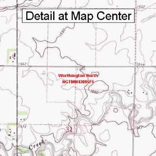  USGS Topographic Quadrangle Map   Worthington North 