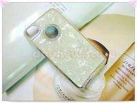 For iPhone 4 4S Luxury Bling Diamond Marble Chrome Hard Case Back 