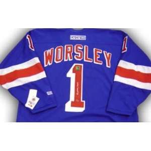 Gump Worsley autographed Hockey Jersey (New York Rangers 