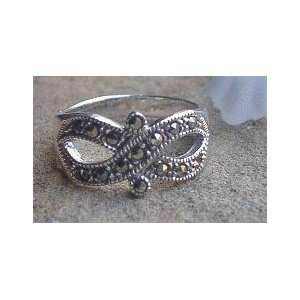  Sterling Silver MARCASITE INFINITY Ring size 4 Jewelry