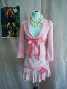 BETSEY JOHNSON PINK BOW SUIT JACKET RARE WOW MUST HAVE  