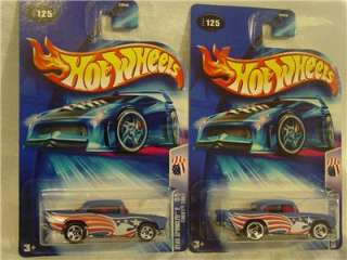 2004 HotWheels 57 Chevy Two Variations Star Spangled 2  