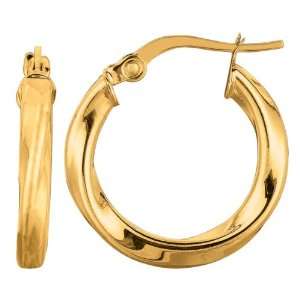    14k Gold Yellow Hoop Earrings 2.9x19.9   JewelryWeb Jewelry