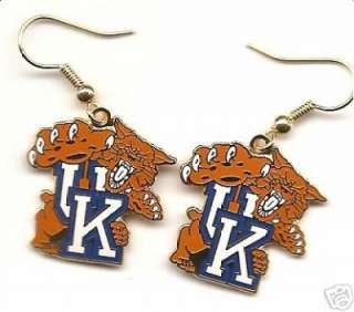 This is an Officially Licensed Kentucky Wildcats Logo J Hook Earrings 