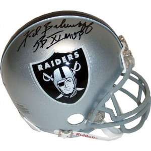 Fred Biletnikoff Oakland Raiders Autographed Mini Helmet with SB MVP 