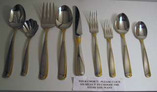 Yamazaki Affair (Gold Accent) Your Choice Stainless Flatware Mint Free 