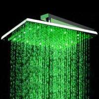 New Copper 10 inch Square Temperature Sensor Color Changing LED Shower 