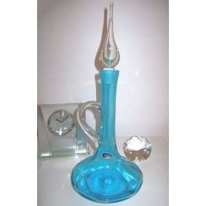  Bischoff Vintage Art Glass Decanter   Blue Kitchen 