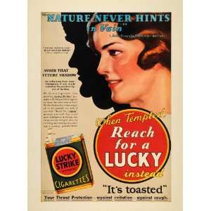 1930 Ad Lucky Strike Cigarettes Toasted Tobacco Women   Original Print 