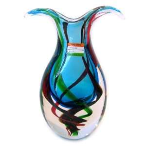   Art Glass Vase Sommerso Flames A62 with certificate