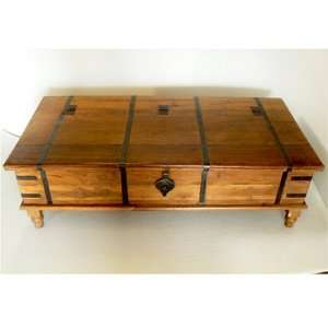  Premium Teak Wood Storage Chest Box Trunk Coffee Table 