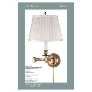 Bill Blass Swing Arm Candlestick with Linen Shade by Visual Comfort 