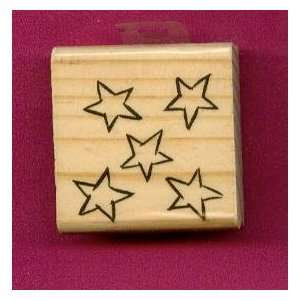   Star Cluster Rubber Stamp on 2 X 2 Wood Block Arts, Crafts & Sewing