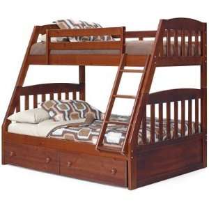  Woodcrest Logan Chocolate Mission Twin over Full Bunk Bed 
