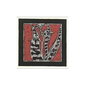  Exotic Woodblock In Red III Poster Print