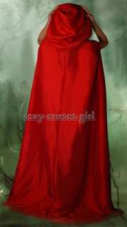 Gothic Cloak Little Red Riding Hood Vampire Roleplay Cape Costume 