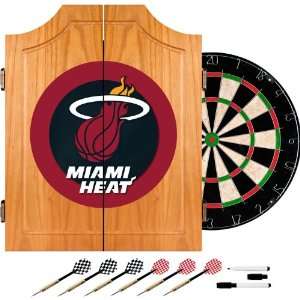  NBA7000 MH   Miami Heat NBA Wood Dart Cabinet Set Sports 