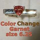 Color Change Garnet Handmade Sterling Unisex Gents Ladies Square Ring 