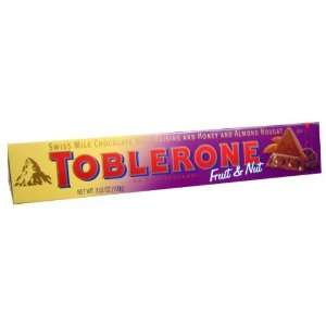 Toblerone Milk Chocolate, Fruit and Nut, 3.52 Ounce Bars (Pack of 20)