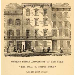 1872 Print Isaac Tatem Hopper Home Women Prison New York City 