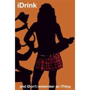  I DRINK iDrink GIRL BEER BONG 24X36 WALL POSTER 24474 