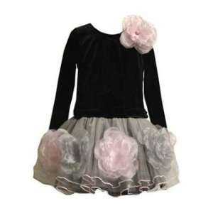 Black with Pink Flowers Dress (3T)   X38039 Everything 