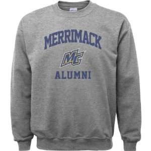 Merrimack Warriors Sport Grey Varsity Washed Alumni Arch Crewneck 